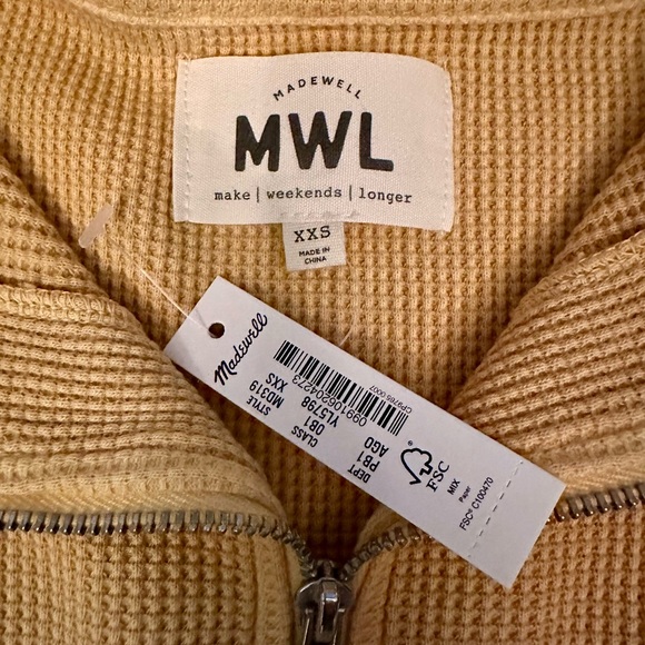 NWT Madewell Quarter Zip Pullover Sweater XXS - Picture 8 of 10